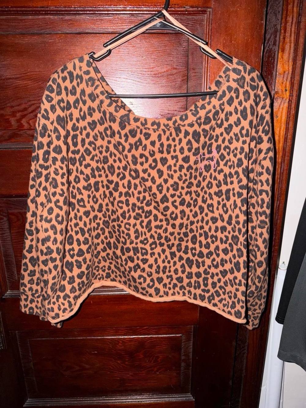 PINK Victoria's Secret Leopard Print Sweatshirt in Brown and Black